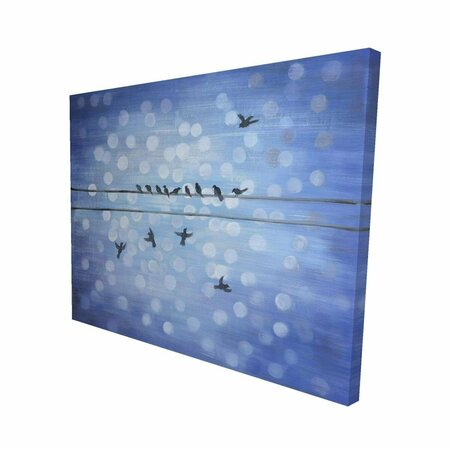 FONDO 16 x 20 in. Birds on A Wire with A Clear Blue Sky-Print on Canvas FO2792411